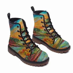 Men River Of Happiness Leather Work Boots