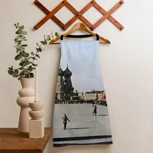 Lady In Red Square Apron (No Pocket)