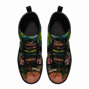 Men Colored Abstract Leather Work Boots