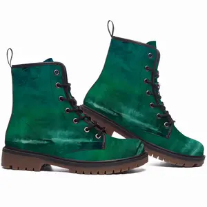 Men Imaginary Landscape In The Green Garden Leather Work Boots