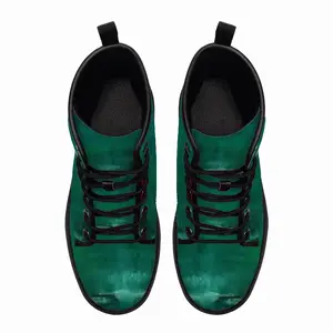 Men Imaginary Landscape In The Green Garden Leather Work Boots