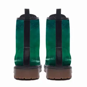 Men Imaginary Landscape In The Green Garden Leather Work Boots