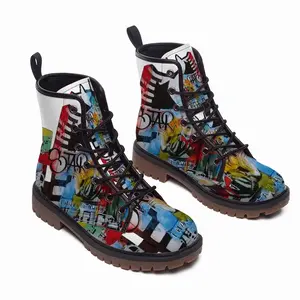 Men Popstars Leather Work Boots