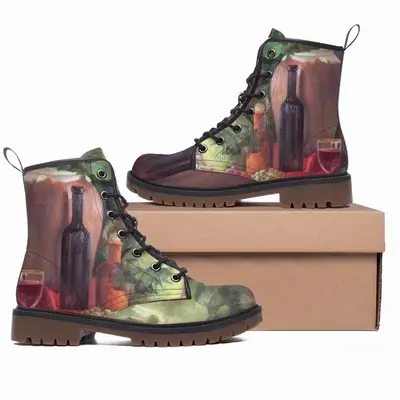 Men Still Life (Green And Red) Leather Work Boots