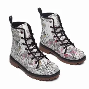 Men Butterflies Explosion Of Love Leather Work Boots