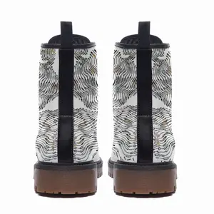 Men Butterflies Explosion Of Love Leather Work Boots