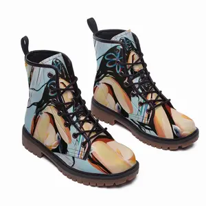 Men Flower Of Love Leather Work Boots