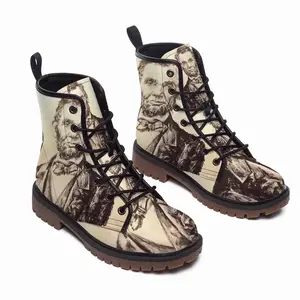 Men President Abraham Lincoln Leather Work Boots