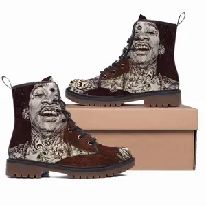 Men Wiz Khalifa Portrait Leather Work Boots