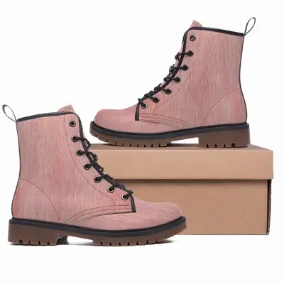 Men Pink Leather Work Boots