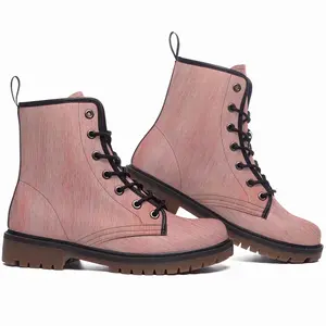 Men Pink Leather Work Boots