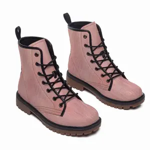 Men Pink Leather Work Boots