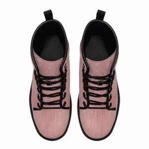 Men Pink Leather Work Boots