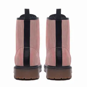 Men Pink Leather Work Boots