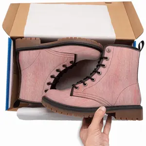 Men Pink Leather Work Boots