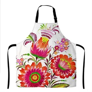 Three Flowers Of Joy Apron (No Pocket)