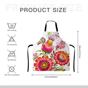 Three Flowers Of Joy Apron (No Pocket)