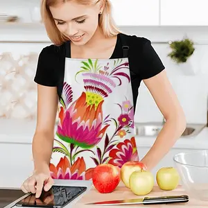 Three Flowers Of Joy Apron (No Pocket)