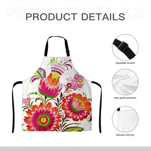 Three Flowers Of Joy Apron (No Pocket)