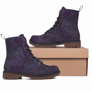 Men Purple Illusion Leather Work Boots