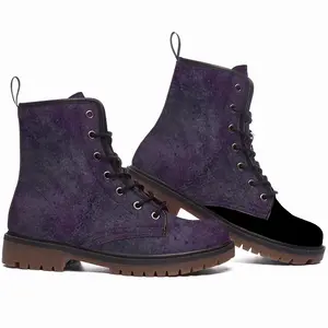 Men Purple Illusion Leather Work Boots