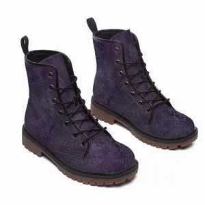 Men Purple Illusion Leather Work Boots