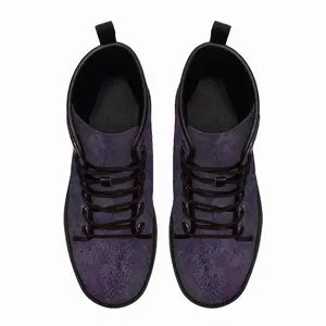 Men Purple Illusion Leather Work Boots