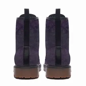 Men Purple Illusion Leather Work Boots