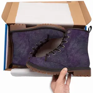 Men Purple Illusion Leather Work Boots