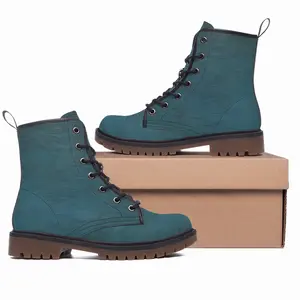 Men Aqua Blue Leather Work Boots