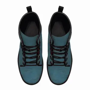 Men Aqua Blue Leather Work Boots