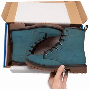 Men Aqua Blue Leather Work Boots