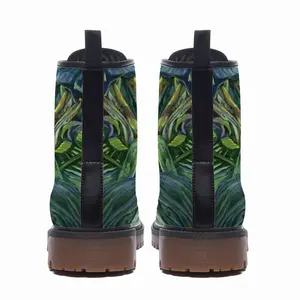 Men Tropical Lips Leather Work Boots