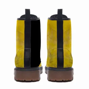 Men Yellow Leather Work Boots