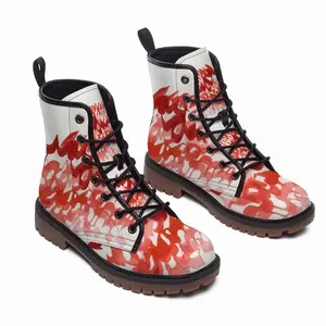 Men Calligraphic Landscape 001 Leather Work Boots