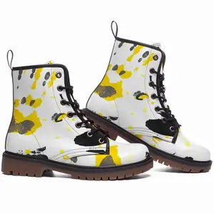 Men Yellow Leather Work Boots