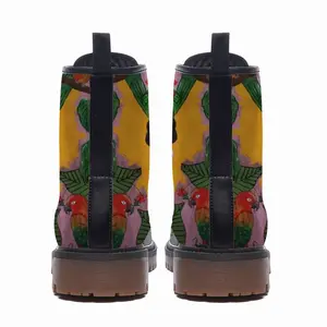 Men Little Frida - Mexico Kahlo Rivera Naive Art Portrait Women Girl Rose Bird Leather Work Boots