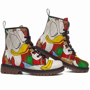 Men Scrooge Mcduck And Bitcoin Nft Bitcoin Binance Cripto Cripto Art Token Leather Work Boots