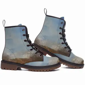 Men Green Landscape Leather Work Boots