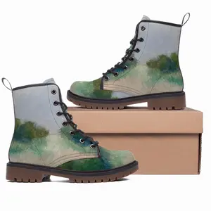 Men Countryside Impressionist Landscape Leather Work Boots