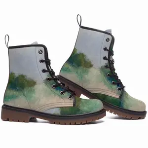 Men Countryside Impressionist Landscape Leather Work Boots