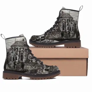 Men Notre Dame De Paris Leather Work Boots