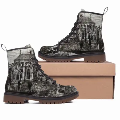 Men Notre Dame De Paris Leather Work Boots