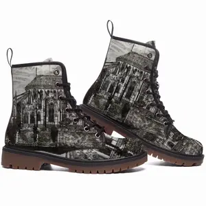 Men Notre Dame De Paris Leather Work Boots