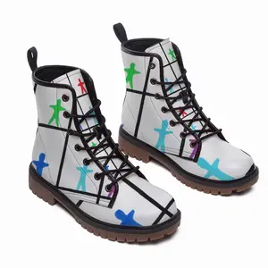 Men Starry Night Leather Work Boots