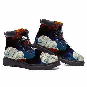 Men Two Heads And Spectral Landscape (Preliminary Stage) Mid Top Boots