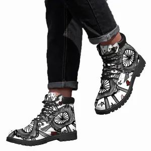 Men Vampire Teeth Mid Top Boots