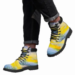 Men Earth Sea Sky And Stars Mid Top Boots