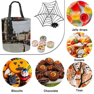 Lady In Red Square Halloween Candy Bag