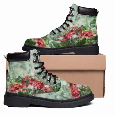 Men Paradise Flowers Mid Top Boots